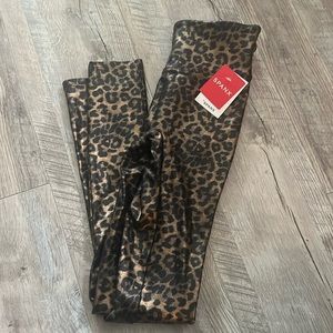 SPANX Cheetah Print Faux Leather Leggings